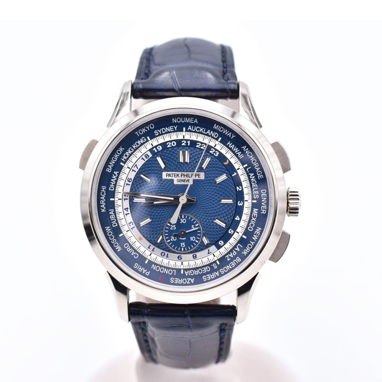 Complications World Time Chronograph White Gold Blue Dial "Hong Kong" 39mm Product Image 1