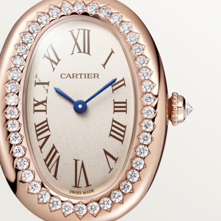 Baignoire de Cartier Size 16 Rose Gold Diamond Silver Dial 31mm Product Image 1