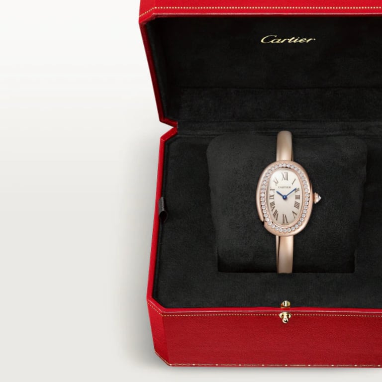 Baignoire de Cartier Size 16 Rose Gold Diamond Silver Dial 31mm Product Image 2