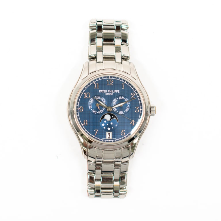 Annual Calendar Steel Blue Dial 38mm Product Image 1