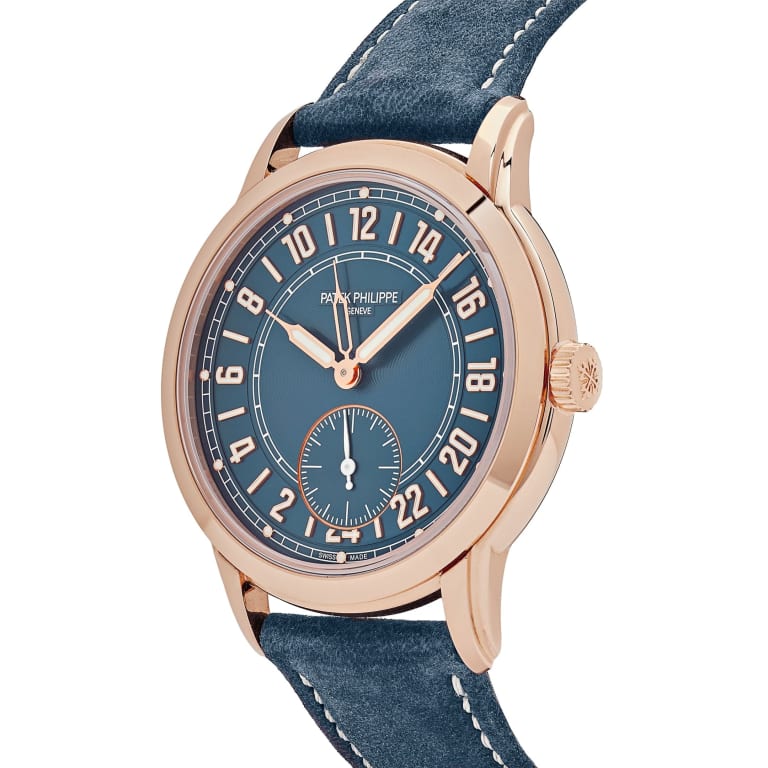 Calatrava Travel Time 24 Hour Rose Gold Blue Dial 42mm Product Image 1