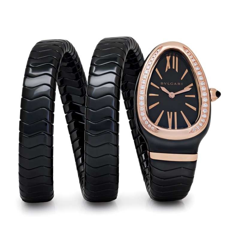 Serpenti Spiga Rose Gold & Ceramic Diamond Black Dial 35mm Product Image 3