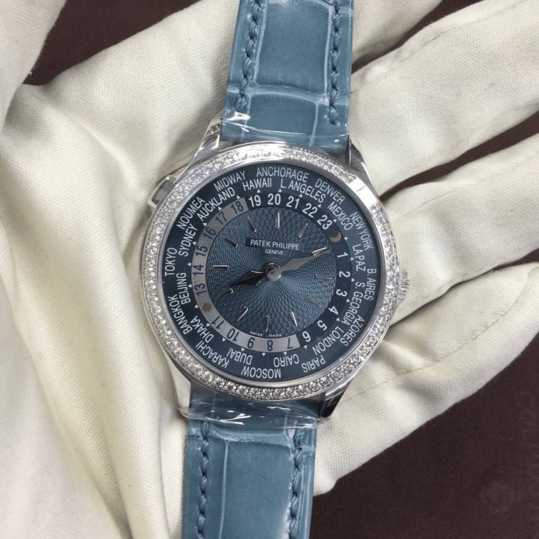 World Time "Beijing" White Gold Diamond Blue Dial 36mm Product Image 1