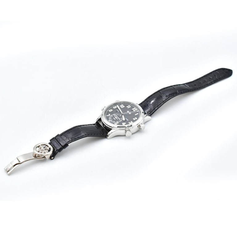 Calatrava Pilot Travel Time Alarm Platinum Black Dial 42mm Product Image 2