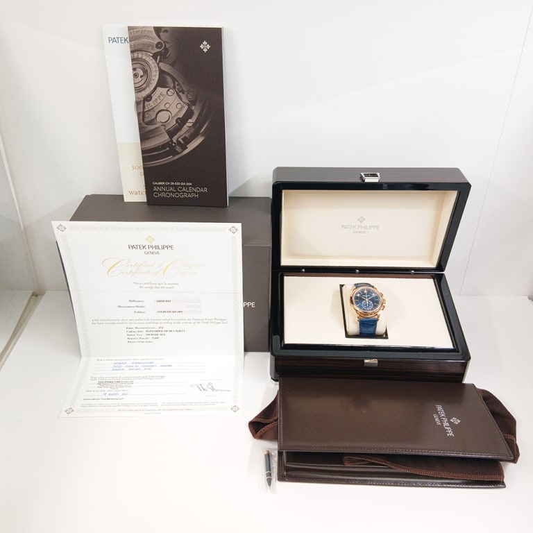 Annual Calendar Chronograph Rose Gold Blue Dial 42mm Product Image 12