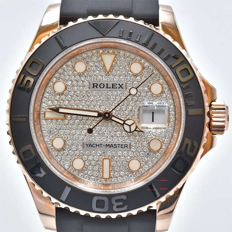 Yacht-Master Rose Gold Oysterflex Pave Dial 40mm Product Image 2