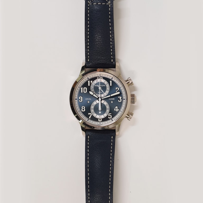 Calatrava Pilot Travel Time Chronograph White Gold Grey Dial 42mm Product Image 1