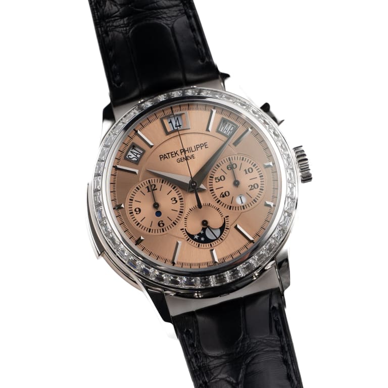 Minute Repeater Perpetual Calendar Chronograph Platinum Diamond Salmon Dial 42mm Product Image 1