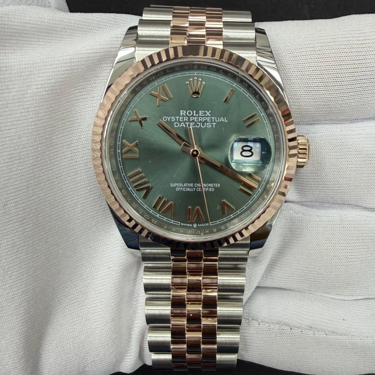 Datejust Rose Gold & Steel Jubilee Green Dial 36mm Product Image 1