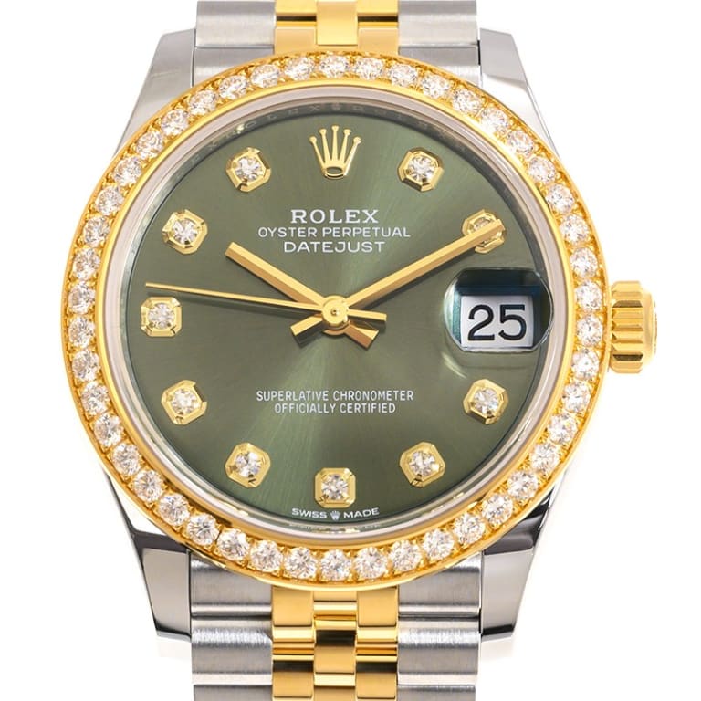 Datejust Yellow Gold & Steel Diamond Green Dial 31mm Product Image 3