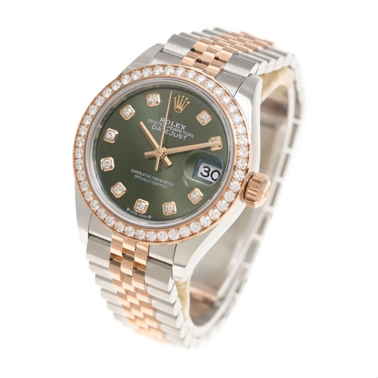 Lady-Datejust Rose Gold & Steel Diamond Green Dial 28mm  Product Image 2