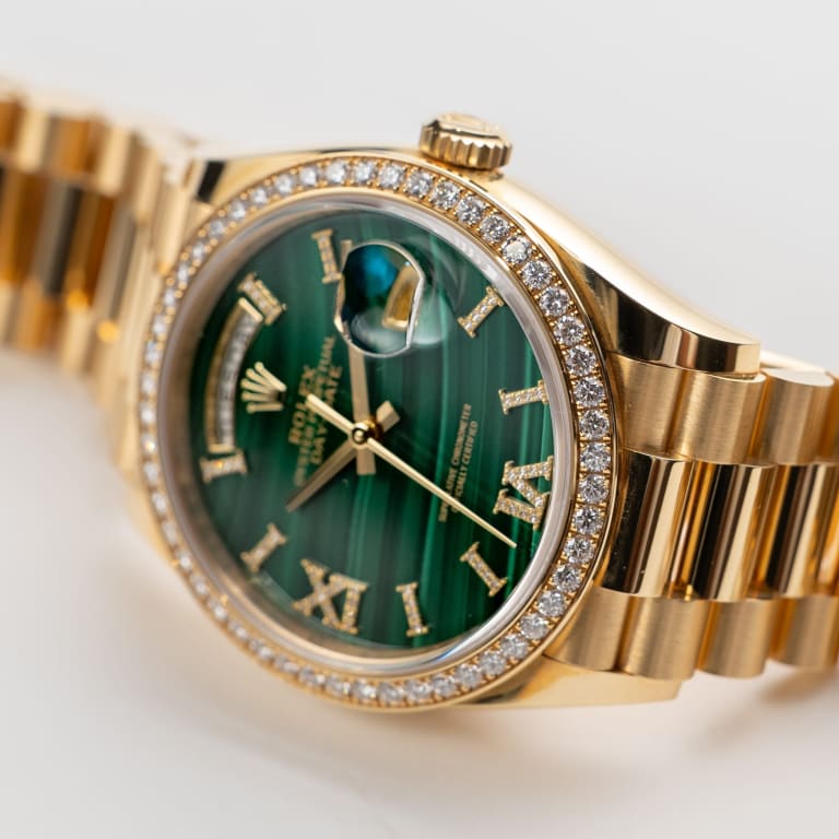 Day-Date Yellow Gold DIamond Green Malachite Dial 36mm Product Image 2