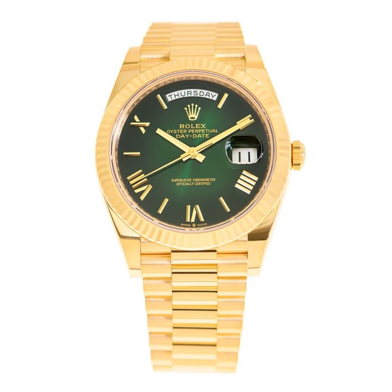 Day-Date Yellow Gold Green Ombré Dial Product Image 1