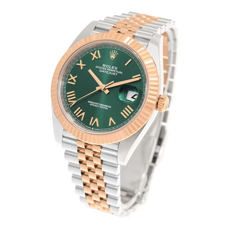 Datejust Rose Gold & Steel Jubilee Green Dial 41mm Product Image 2