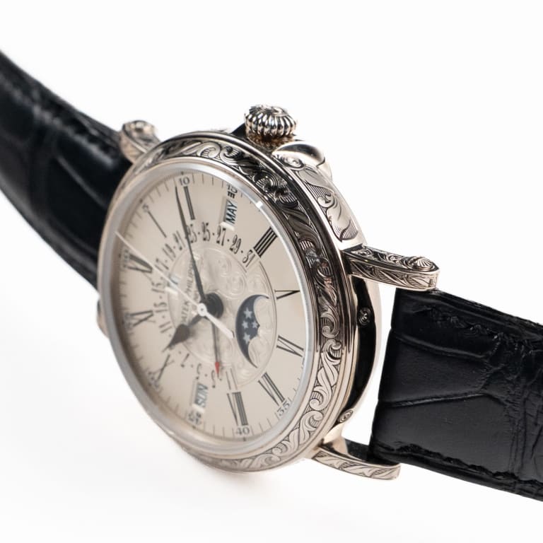 Retrograde Perpetual Calendar White Gold Silvery Opaline Dial 38mm Product Image 2