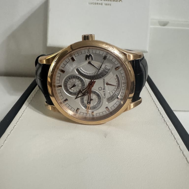 Manero Retrograde Rose Gold Silver Dial 40mm Product Image 1