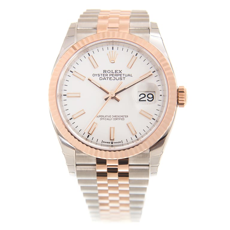 Datejust Rose Gold & Steel White Dial 36mm Product Image 1