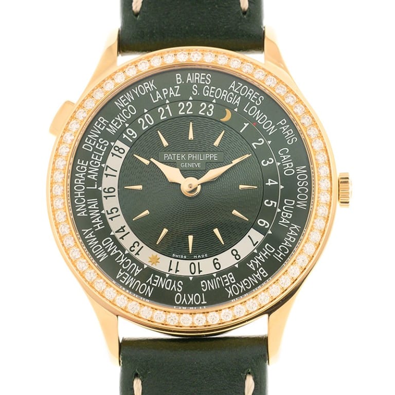 Complications World Time Rose Gold Diamond Green Dial 36mm Product Image 1