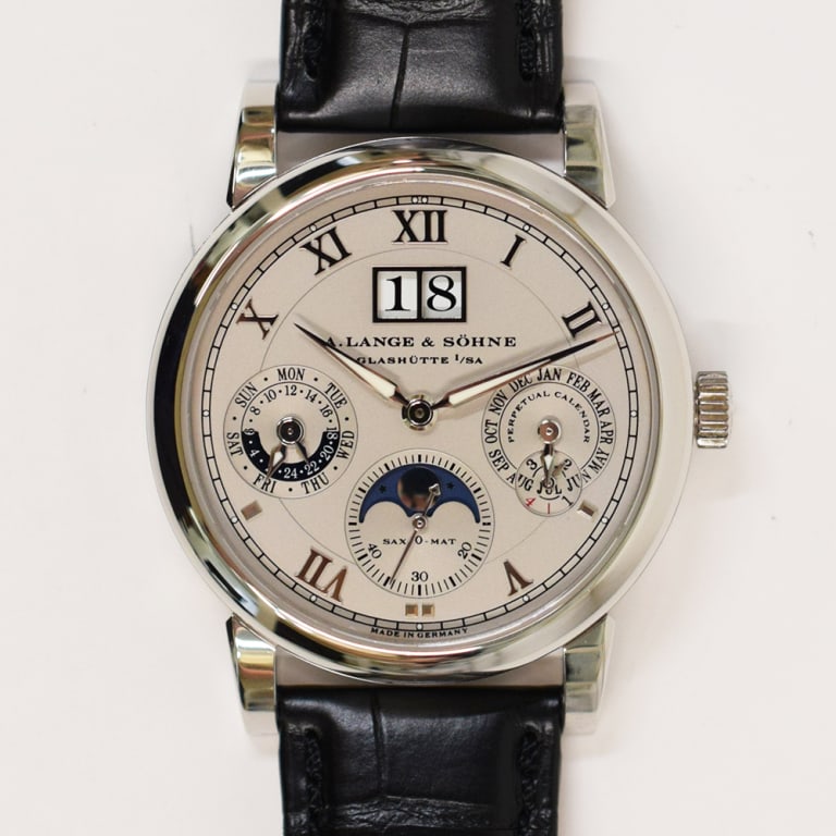 Langematik Perpetual Platinum Silver Dial 38mm Product Image 1