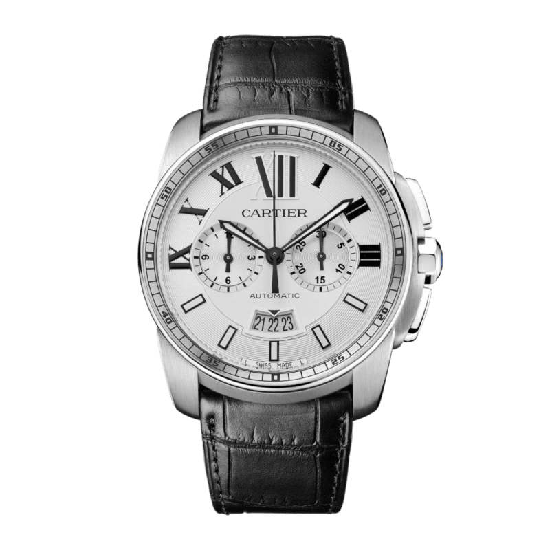 Photo of Calibre de Cartier Chronograph Steel Silver Dial 42mm