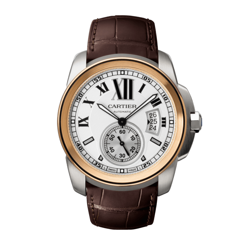 Photo of Calibre de Cartier Rose Gold & Steel Silver Dial 42mm