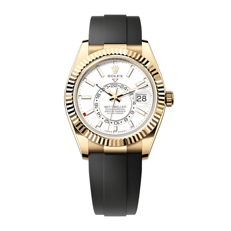 Photo of Sky-Dweller Yellow Gold Oysterflex White Dial 42mm
