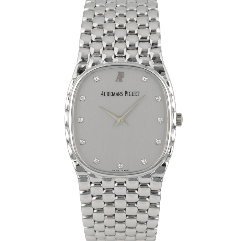 Photo of Vintage White Gold Diamond Silver Dial 35mm