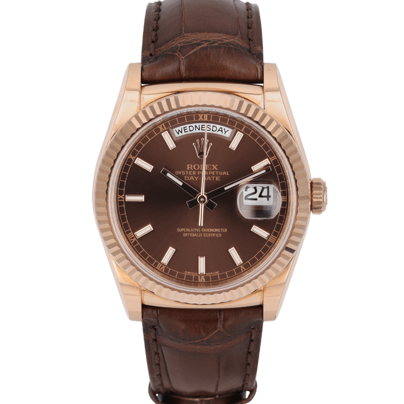 Photo of Day-Date Rose Gold Chocolate Dial 36mm