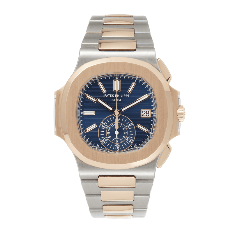 Photo of Nautilus Chronograph Rose Gold & Steel Blue Dial 40mm