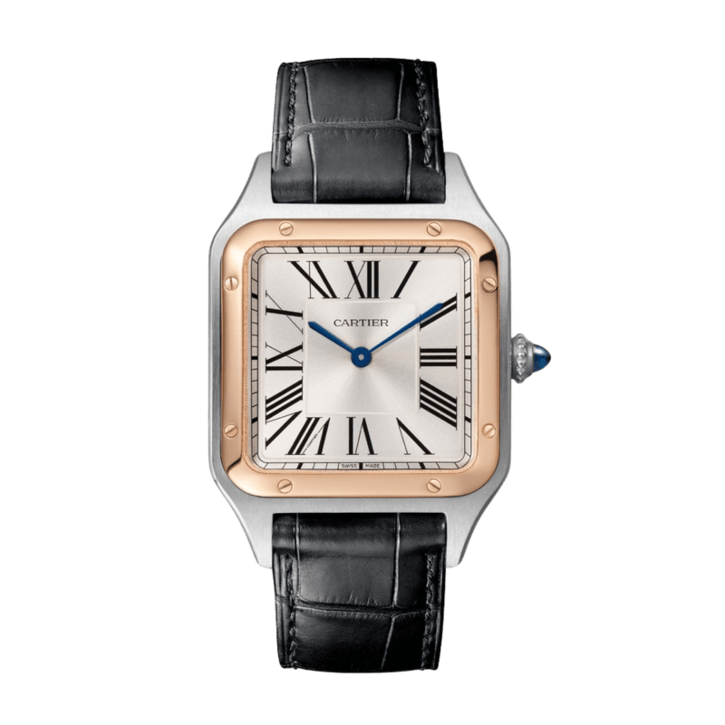 Photo of Santos-Dumont Rose Gold & Steel Silver Dial 31mm