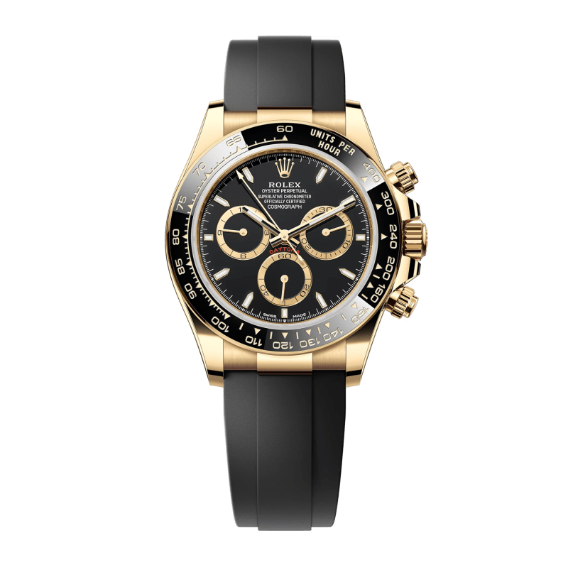 Photo of Daytona Yellow Gold Oysterflex Black Dial 40mm