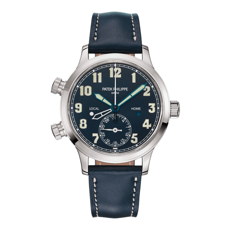 Photo of Calatrava Pilot Travel Time White Gold Blue Dial 37mm
