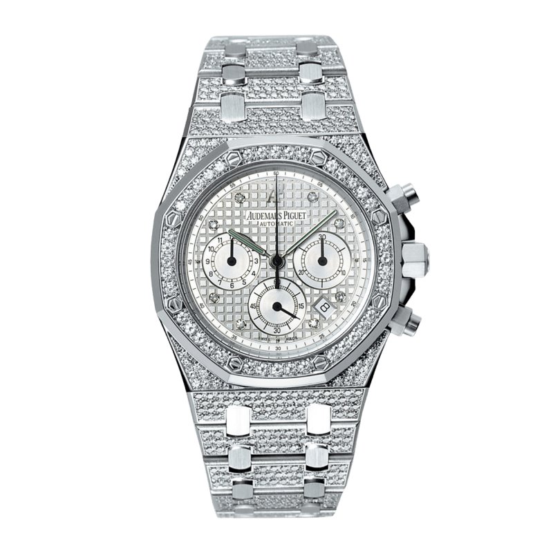 Photo of Royal Oak Chronograph White Gold Diamond Silver Dial 39mm