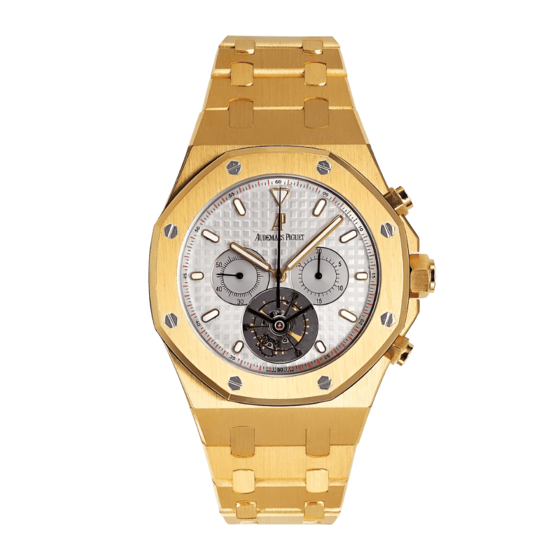Photo of Royal Oak Tourbillon Chronograph Yellow Gold Silver Dial 44mm