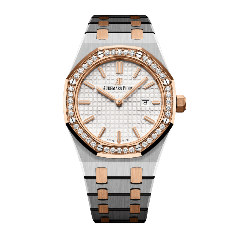 Photo of Royal Oak Rose Gold & Steel Diamond Silver Dial 33mm