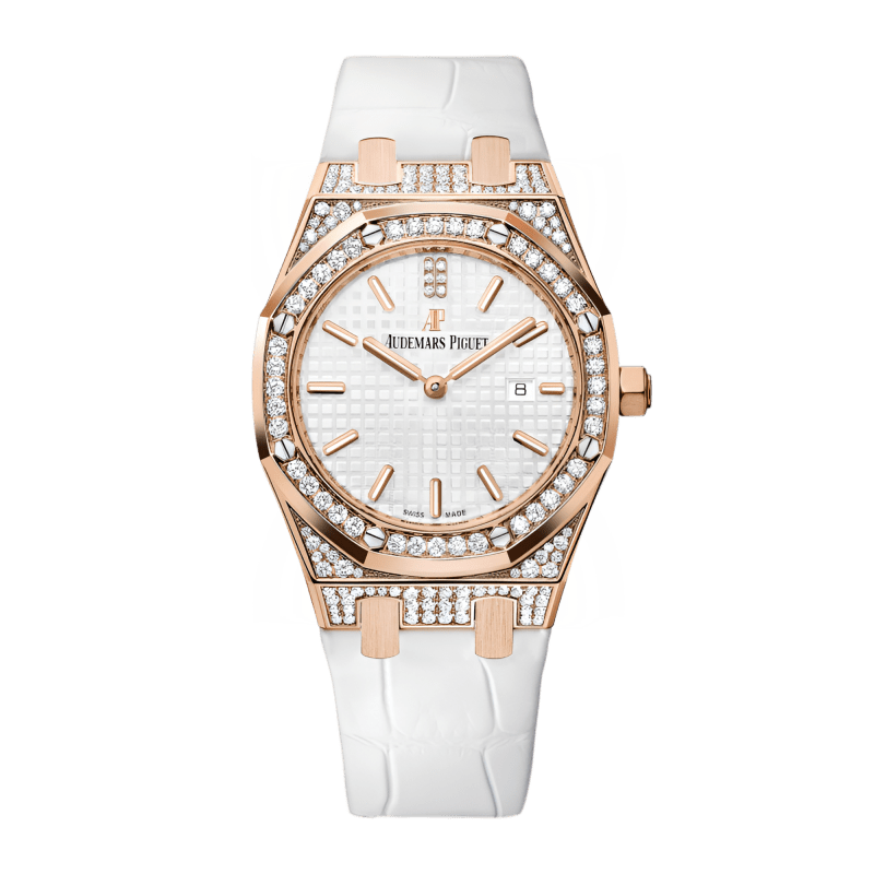 Audemars Piguet Royal Oak Rose Gold Diamond Pink Dial 33mm 67654OR