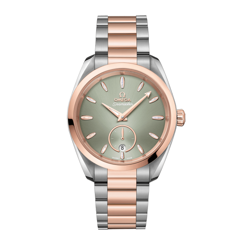 Photo of Aqua Terra Small Seconds Rose Gold & Steel Green Dial 38mm