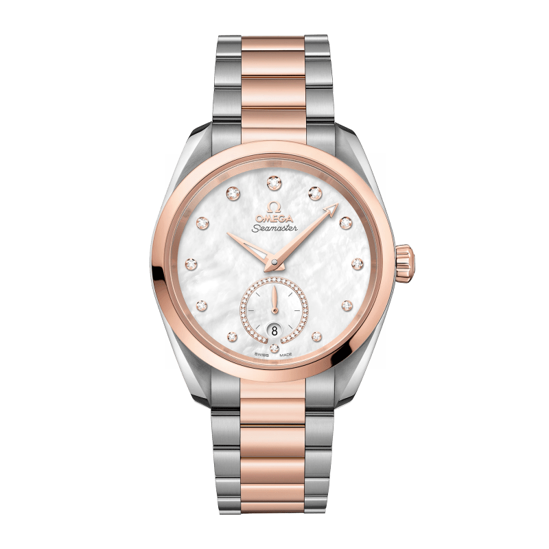 Photo of Aqua Terra Small Seconds Rose Gold & Steel Mother of Pearl Dial 38mm