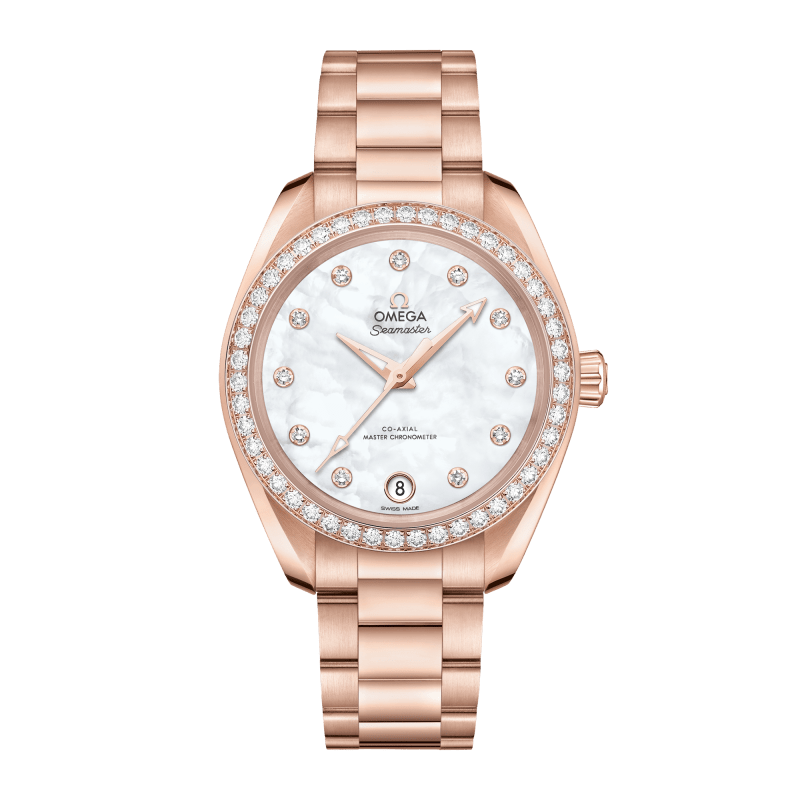 Photo of Aqua Terra Rose Gold Diamond Mother of Pearl Dial 34mm