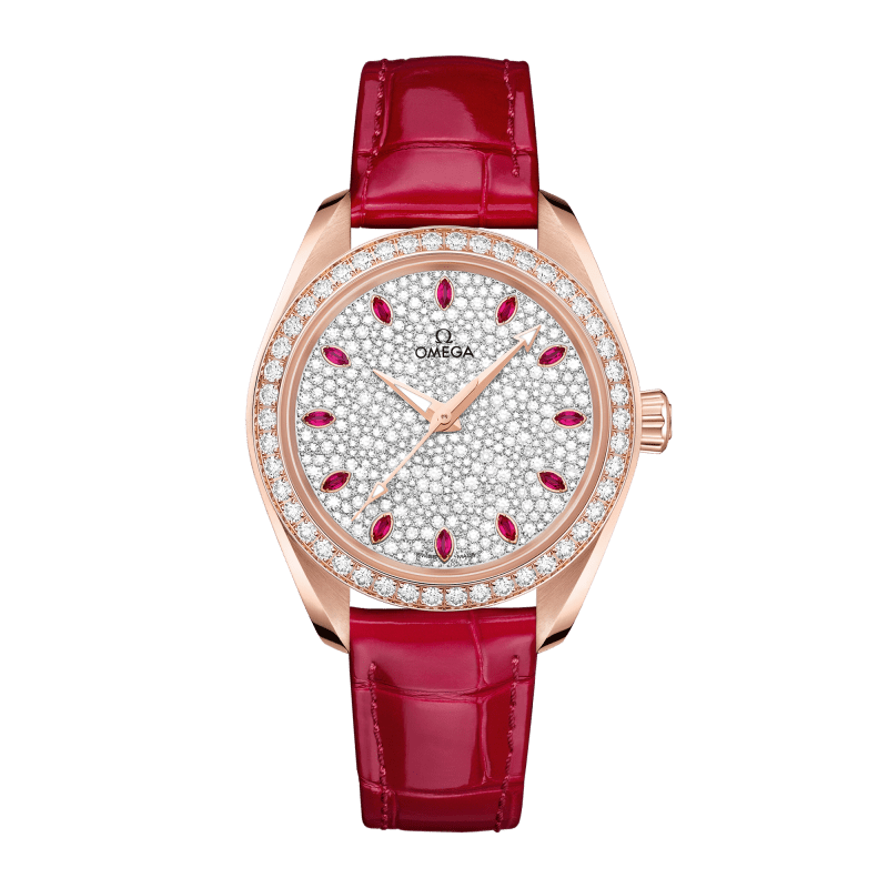 Photo of Aqua Terra Rose Gold Diamond Pave Dial 34mm