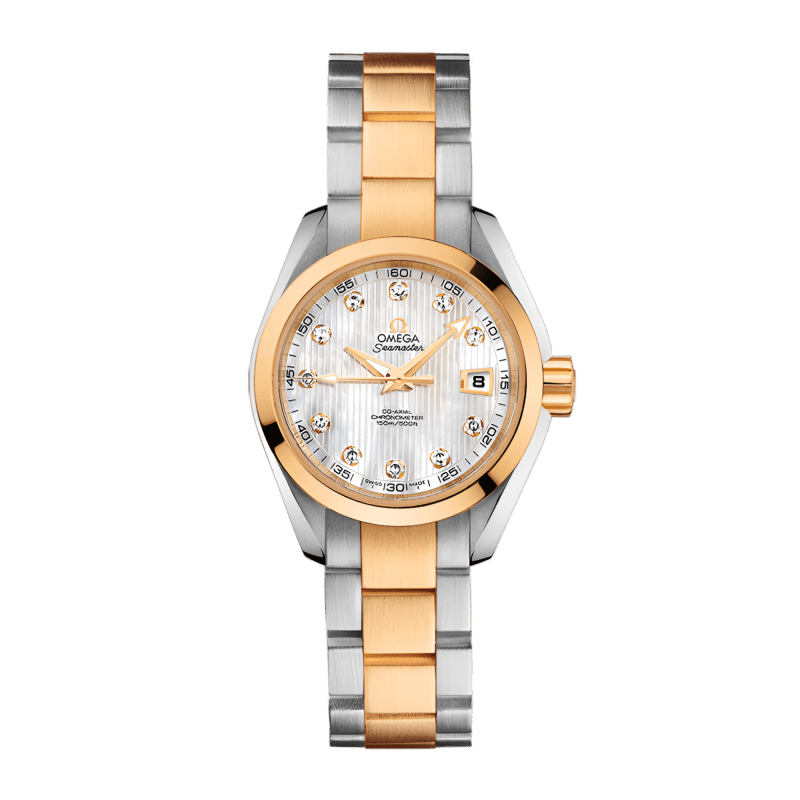 Photo of Aqua Terra Yellow Gold & Steel White Dial 30mm