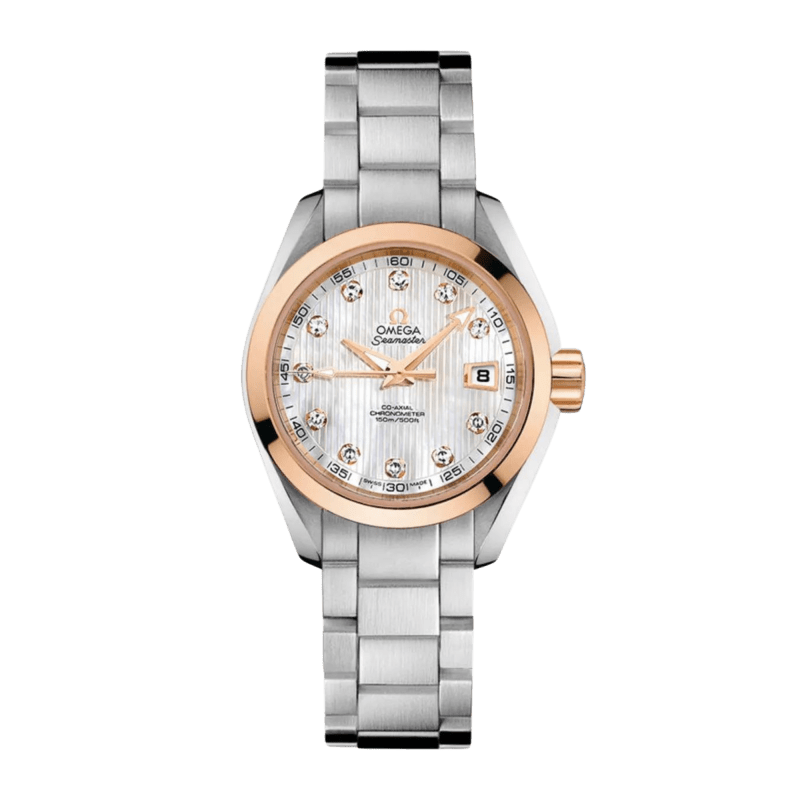 Photo of Aqua Terra Rose Gold & Steel Mother of Pearl Dial 30mm