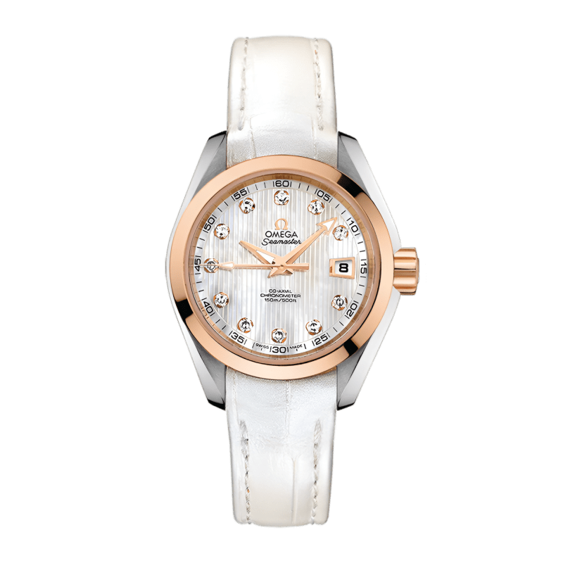 Photo of Aqua Terra Rose Gold & Steel Mother of Pearl Dial 30mm