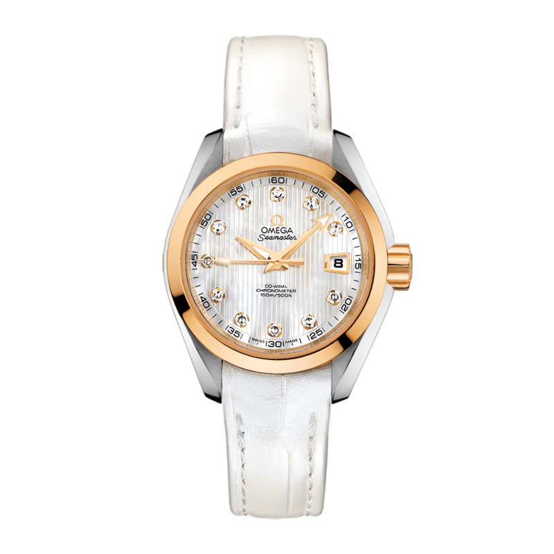 Photo of Aqua Terra Yellow Gold & Steel Mother of Pearl Dial 30mm