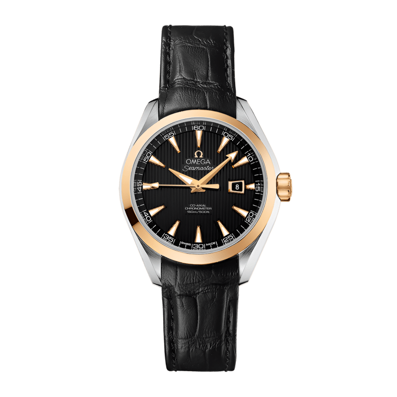 Photo of Aqua Terra Yellow Gold & Steel Black Dial 34mm