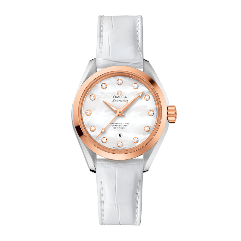 Photo of Aqua Terra Rose Gold & Steel Mother of Pearl Dial 34mm