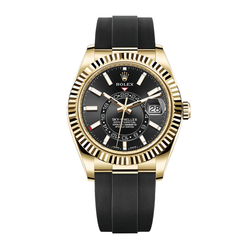 Photo of Sky-Dweller Yellow Gold Oysterflex Black Dial 42mm