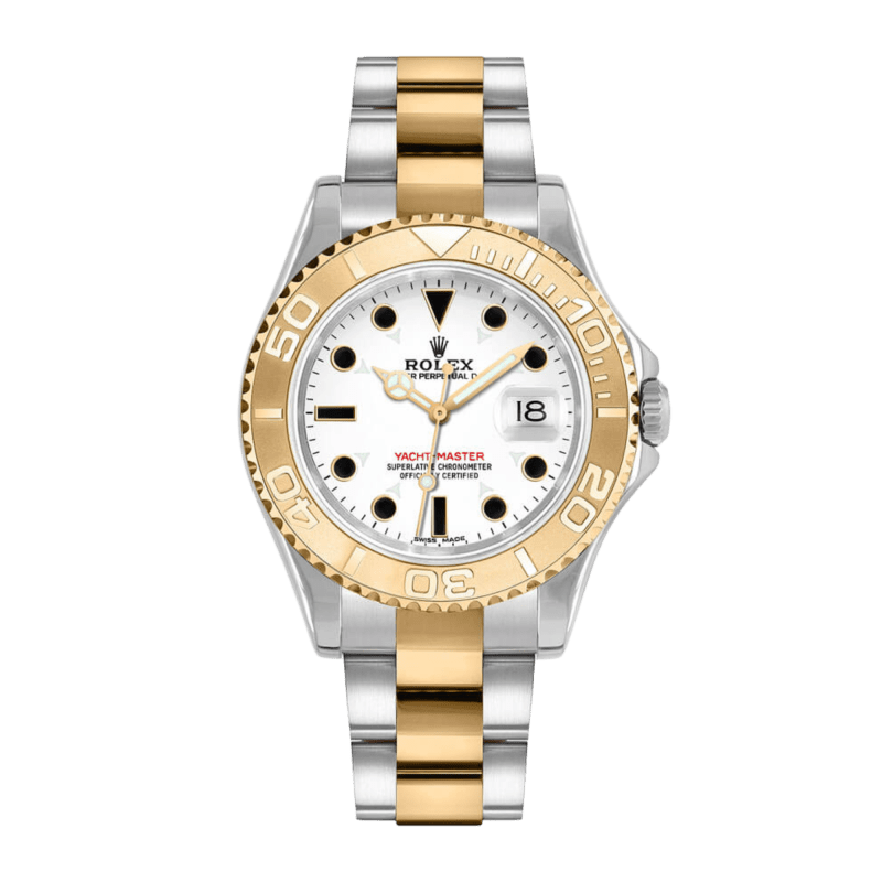 Photo of Yacht-Master 35 Yellow Gold & Steel White Dial 35mm