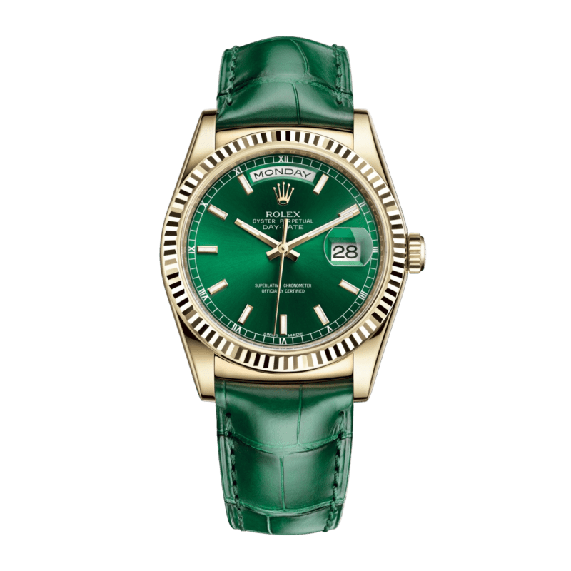 Photo of Day-Date 36 Yellow Gold Green Dial 36mm