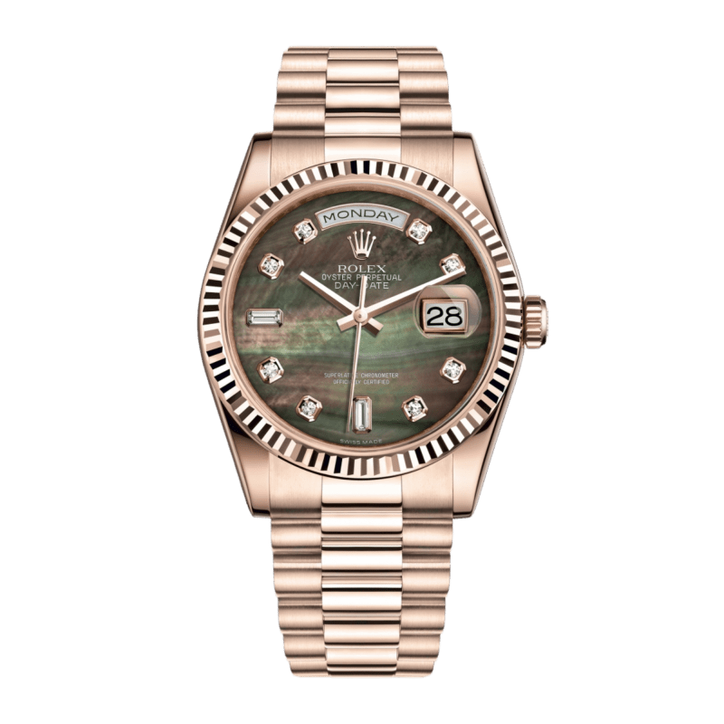 Photo of Day-Date 36 Rose Gold Brown Dial 36mm